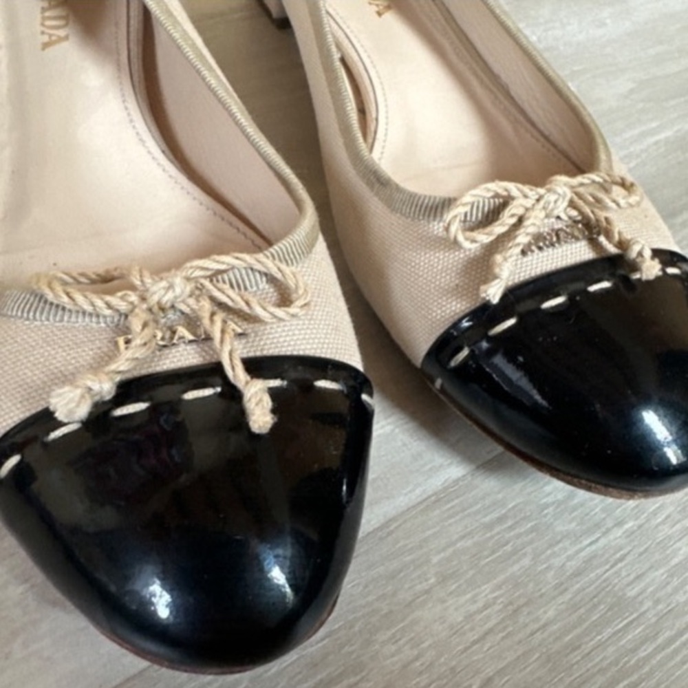 Prada Canvas Colorblock Pattern Flats - image 4